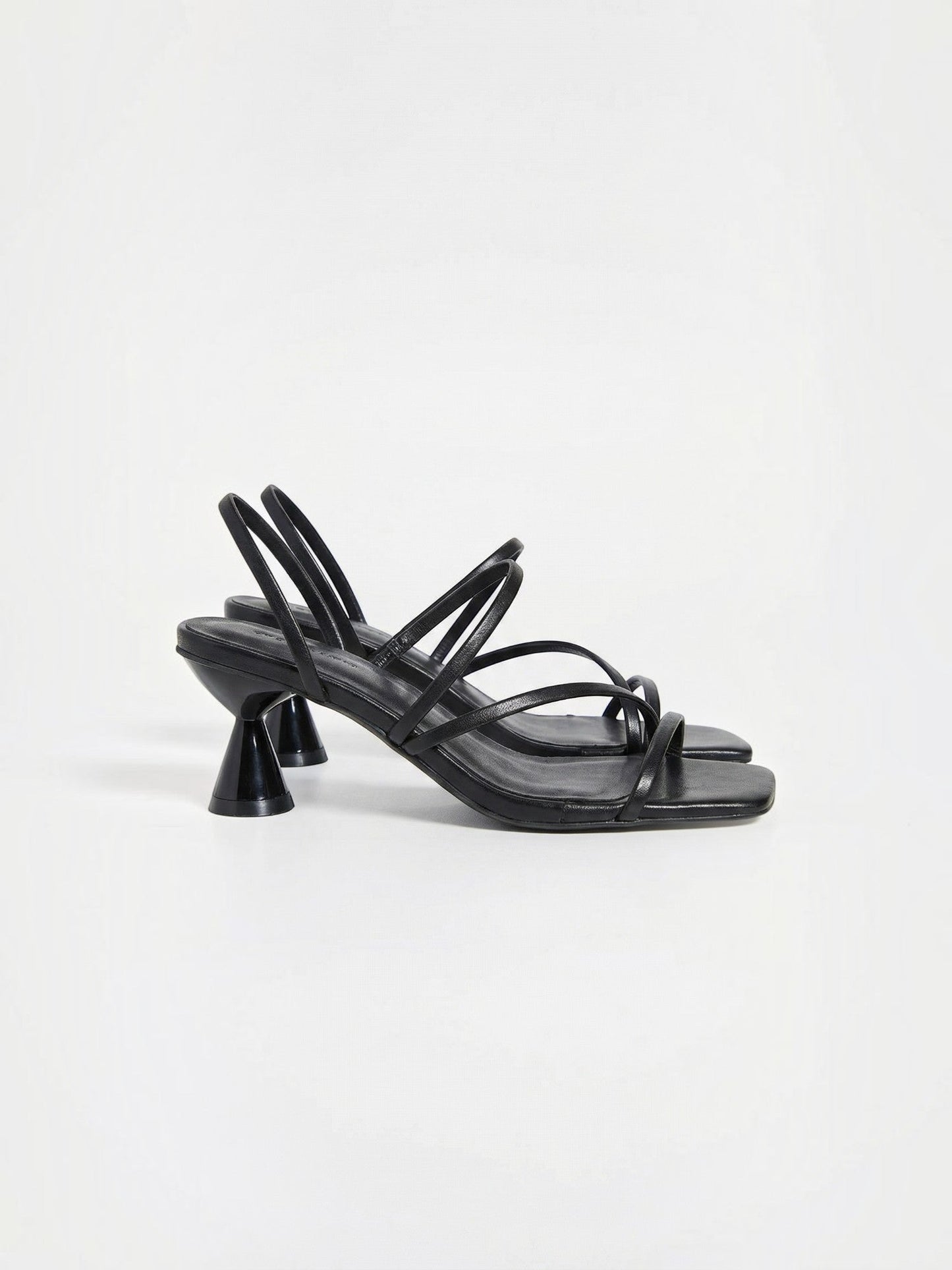 Women's Heel Sandals with Faux Leather Straps