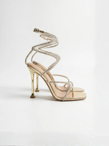Women's Heel Sandals with Wrap Straps