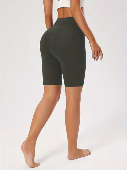 Women's High Waist Slim Fit Athletic Shorts with Side Pockets