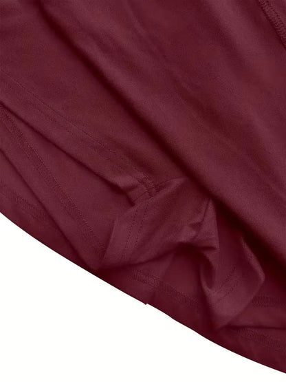 Women's High Waist Slim Fit Skort Shorts with Layered Hem Detail