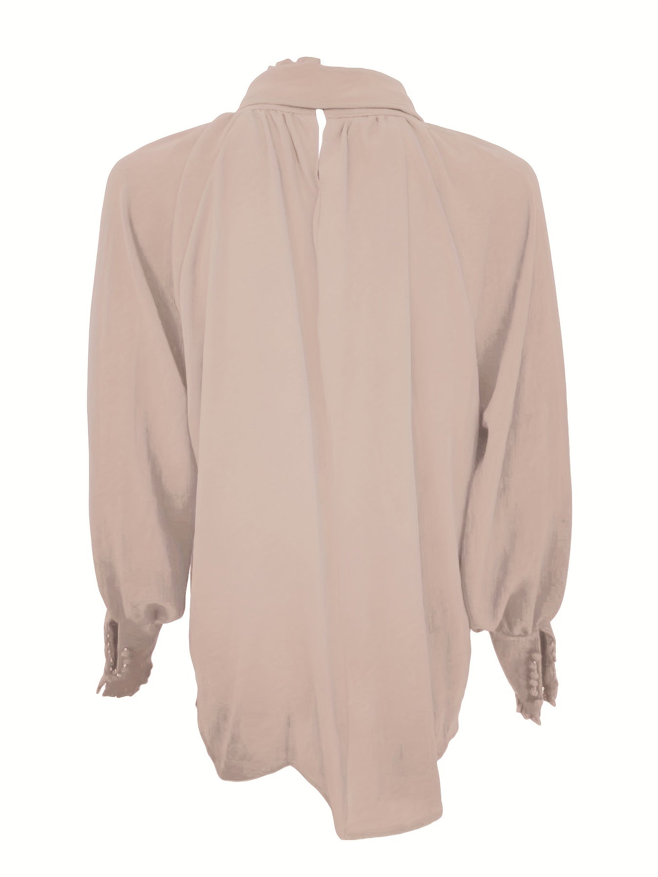 Women's Long Sleeve Blouse with Tie Neck