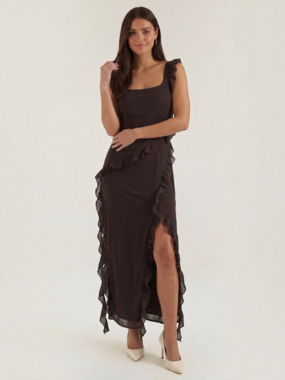 Women's Maxi Dress with Ruffle Detail