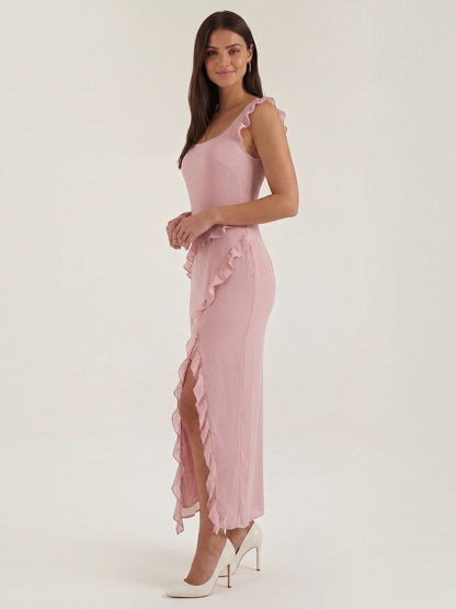 Women's Maxi Dress with Ruffle Detail