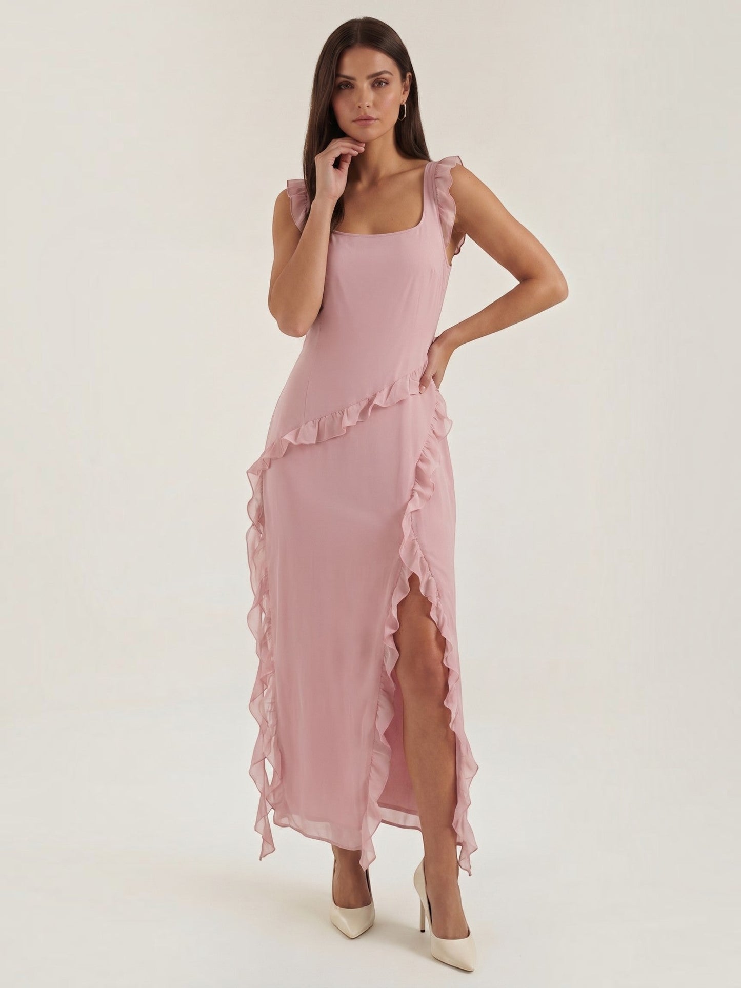 Women's Maxi Dress with Ruffle Detail