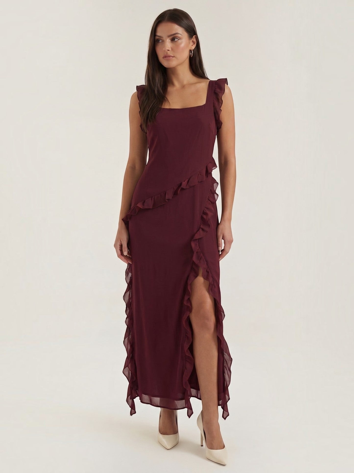 Women's Maxi Dress with Ruffle Detail