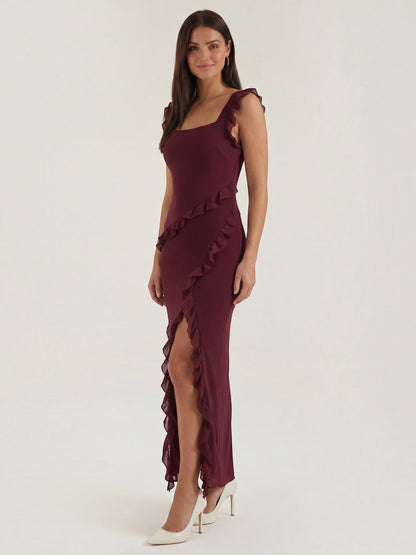 Women's Maxi Dress with Ruffle Detail