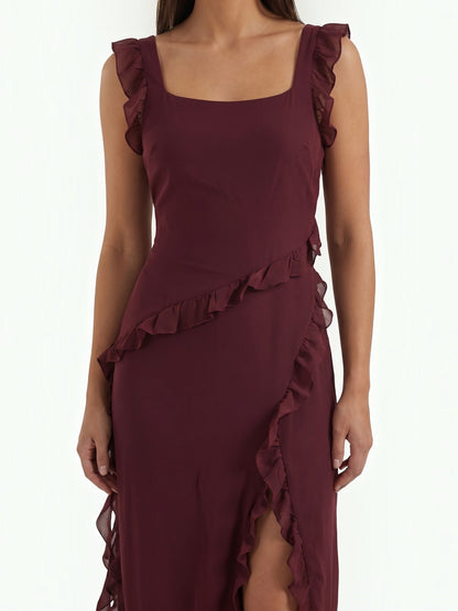 Women's Maxi Dress with Ruffle Detail