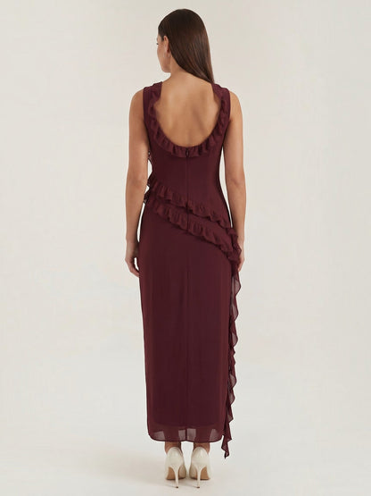 Women's Maxi Dress with Ruffle Detail