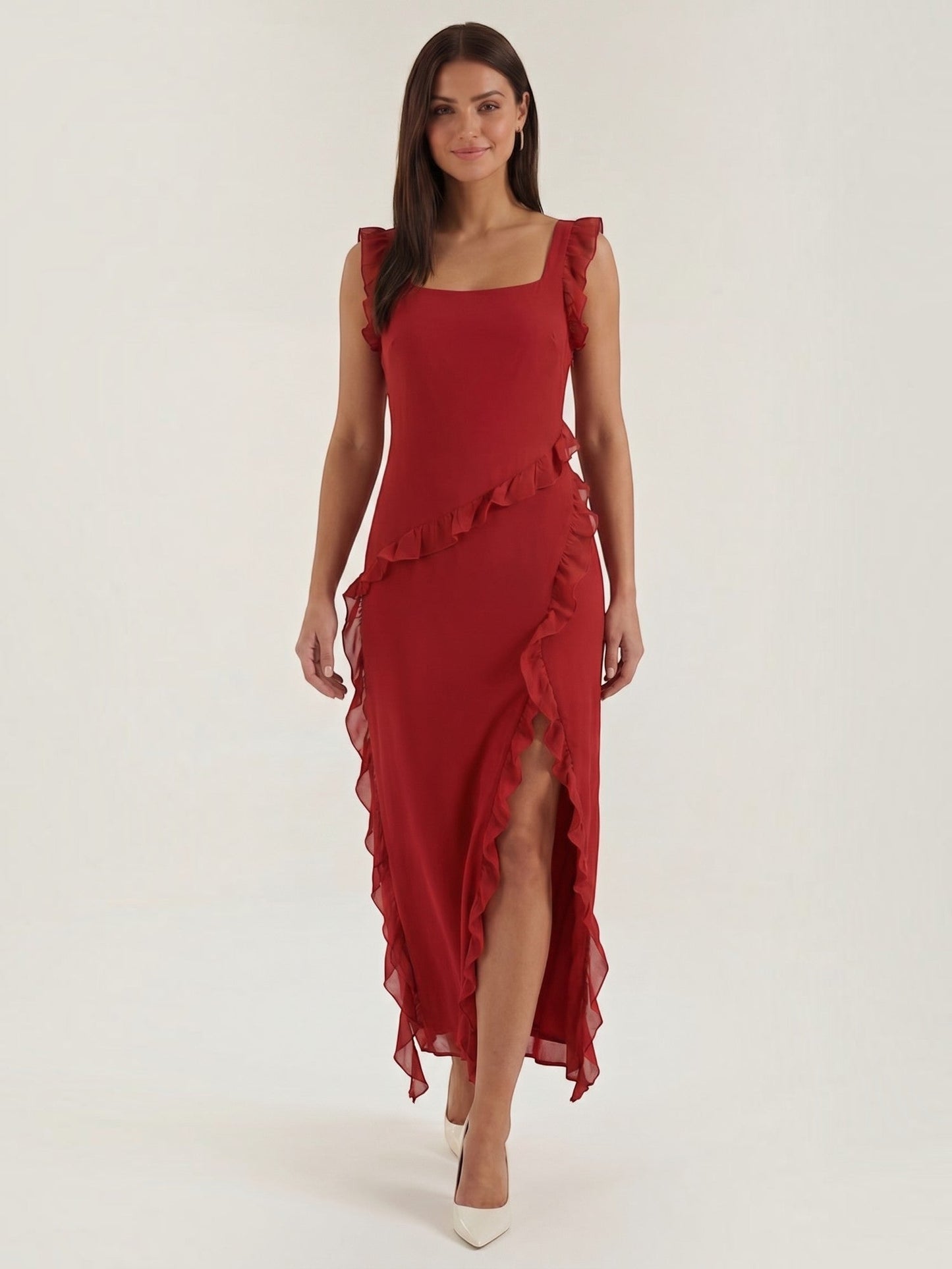 Women's Maxi Dress with Ruffle Detail