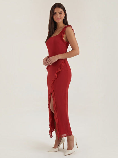 Women's Maxi Dress with Ruffle Detail