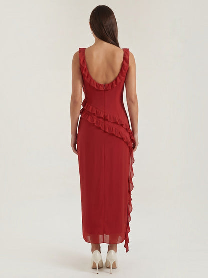 Women's Maxi Dress with Ruffle Detail
