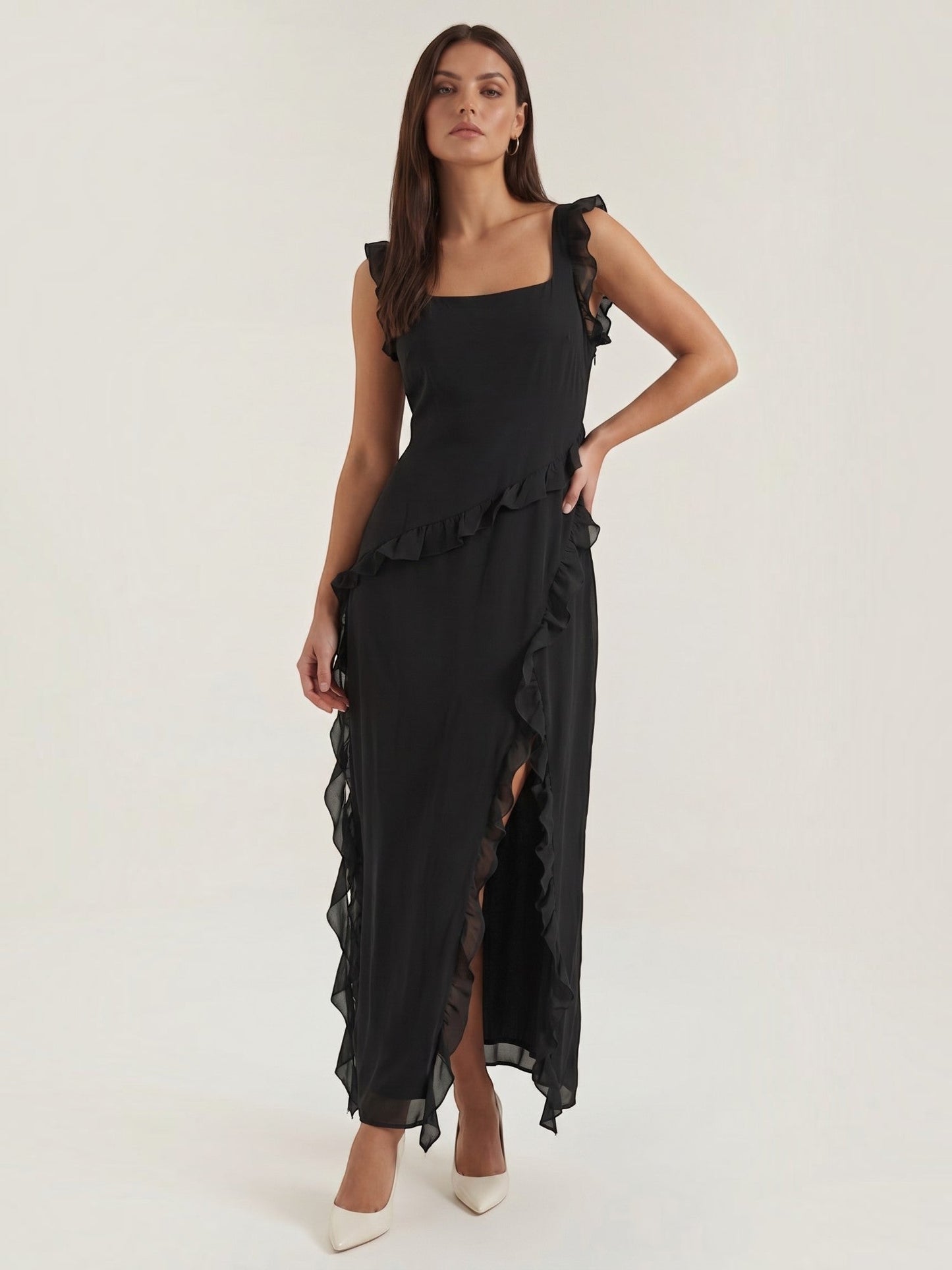Women's Maxi Dress with Ruffle Detail
