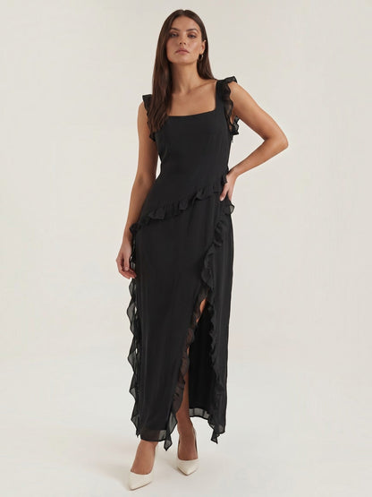 Women's Maxi Dress with Ruffle Detail