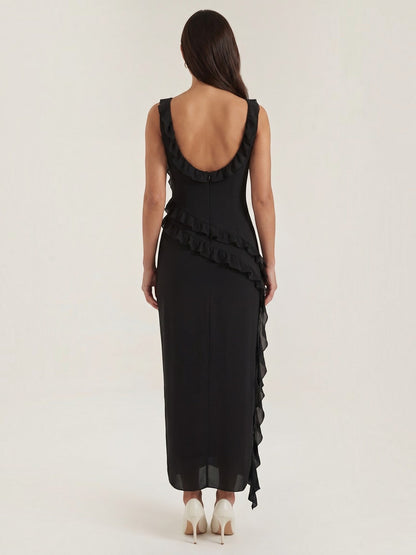 Women's Maxi Dress with Ruffle Detail