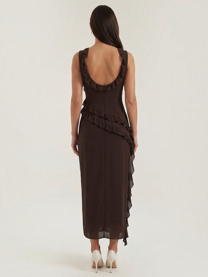 Women's Maxi Dress with Ruffle Detail