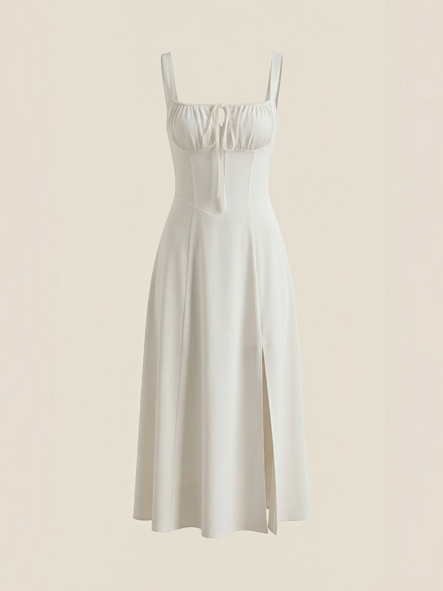 Women's Midi Dress with Lace Up Detail