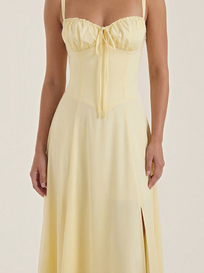 Women's Midi Dress with Lace Up Detail