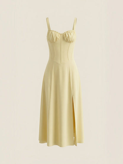 Women's Midi Dress with Lace Up Detail