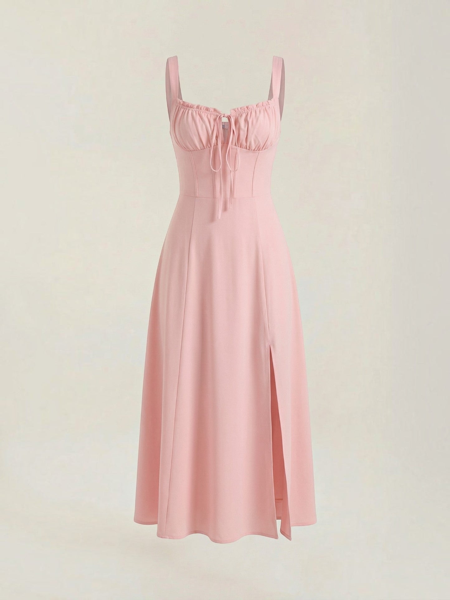 Women's Midi Dress with Lace Up Detail
