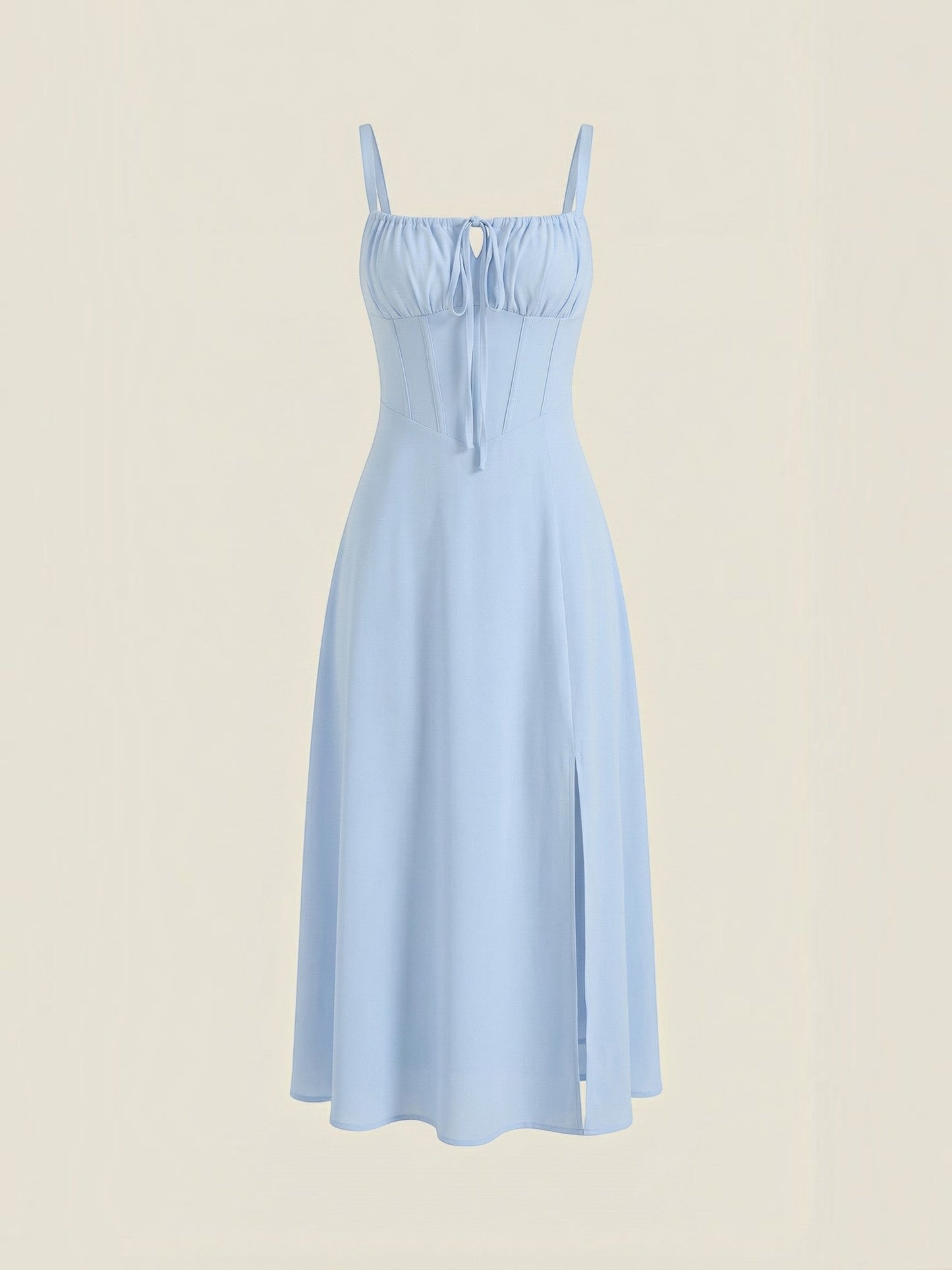 Women's Midi Dress with Lace Up Detail