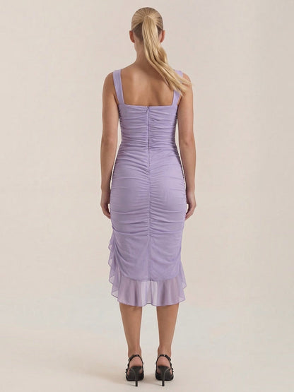 Women's Midi Dress with Ruffle Detail