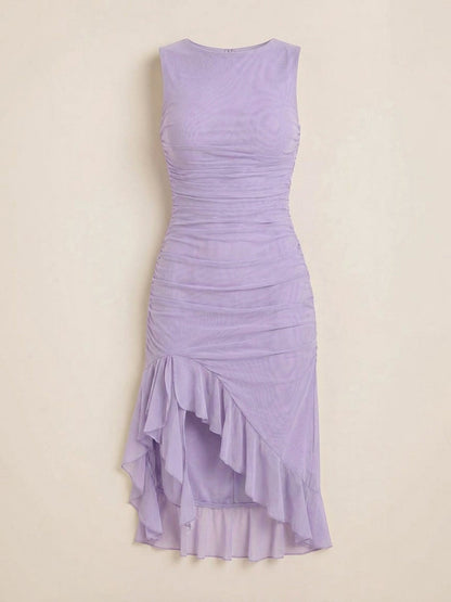 Women's Midi Dress with Ruffle Detail