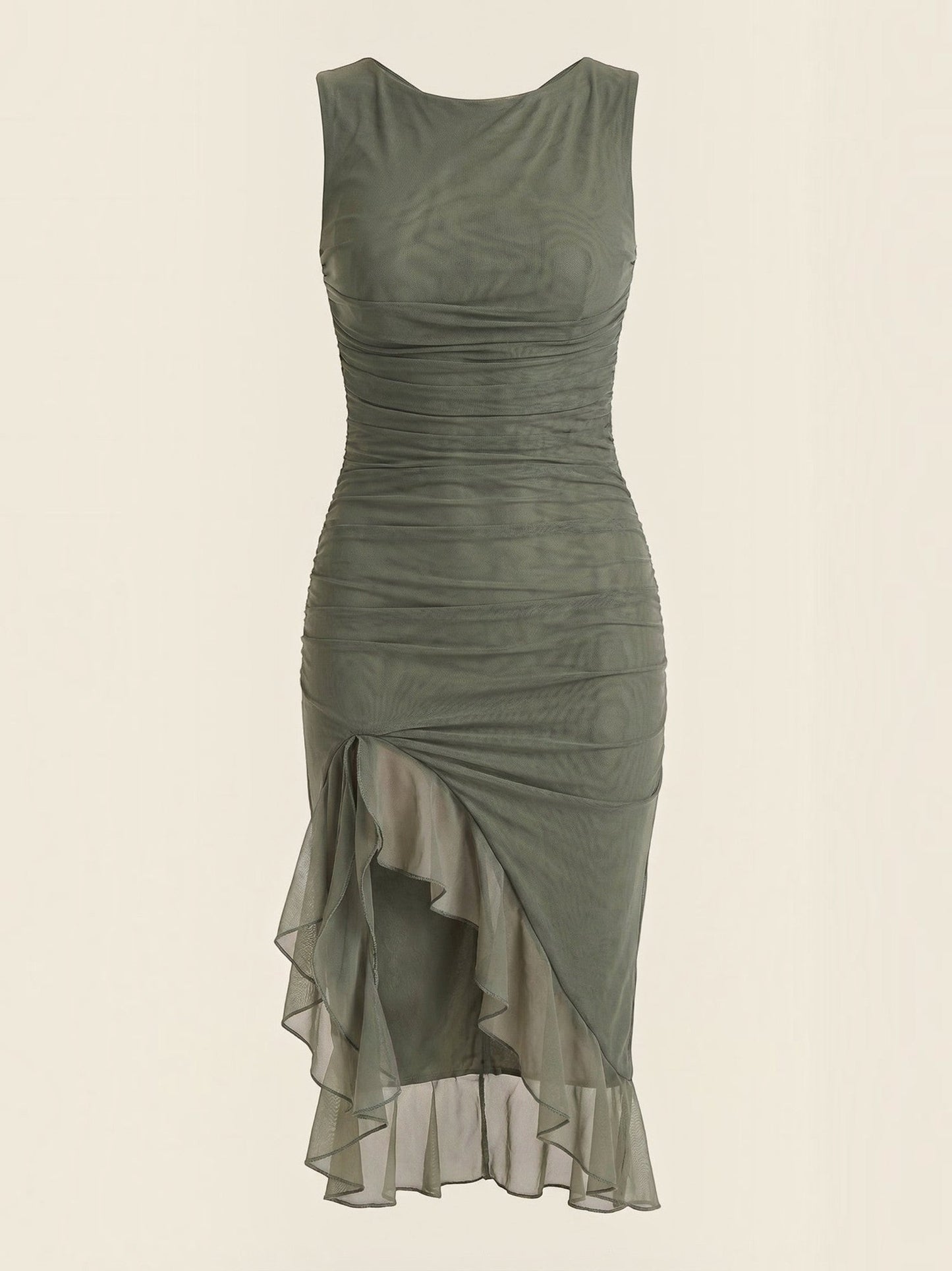 Women's Midi Dress with Ruffle Detail