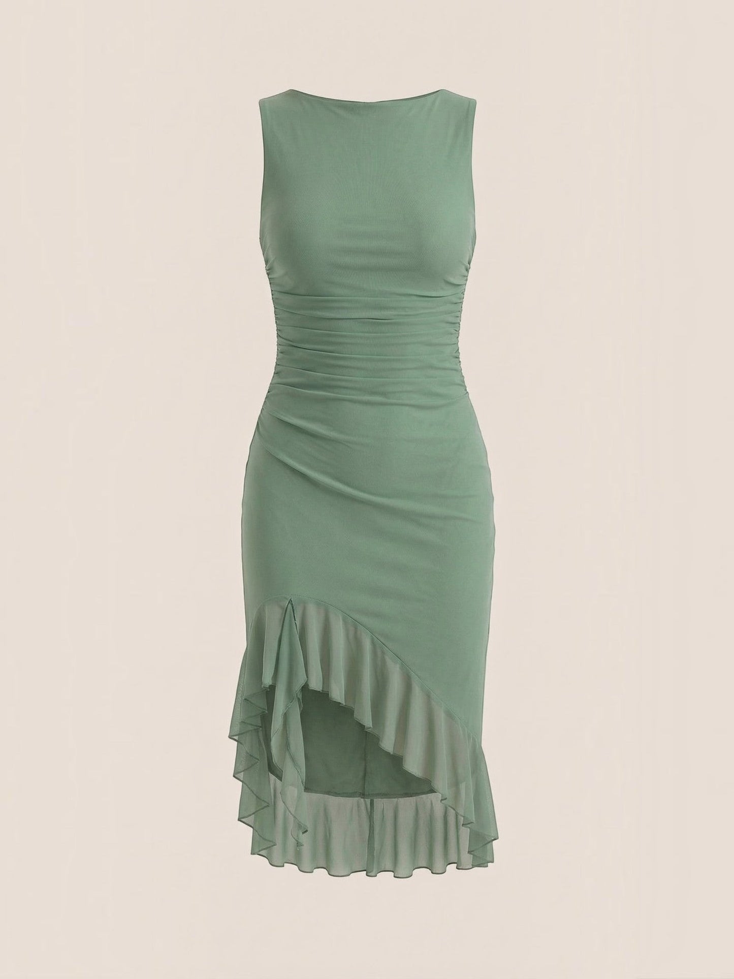 Women's Midi Dress with Ruffle Detail