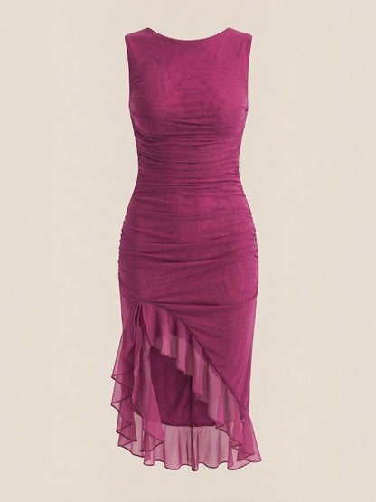 Women's Midi Dress with Ruffle Detail