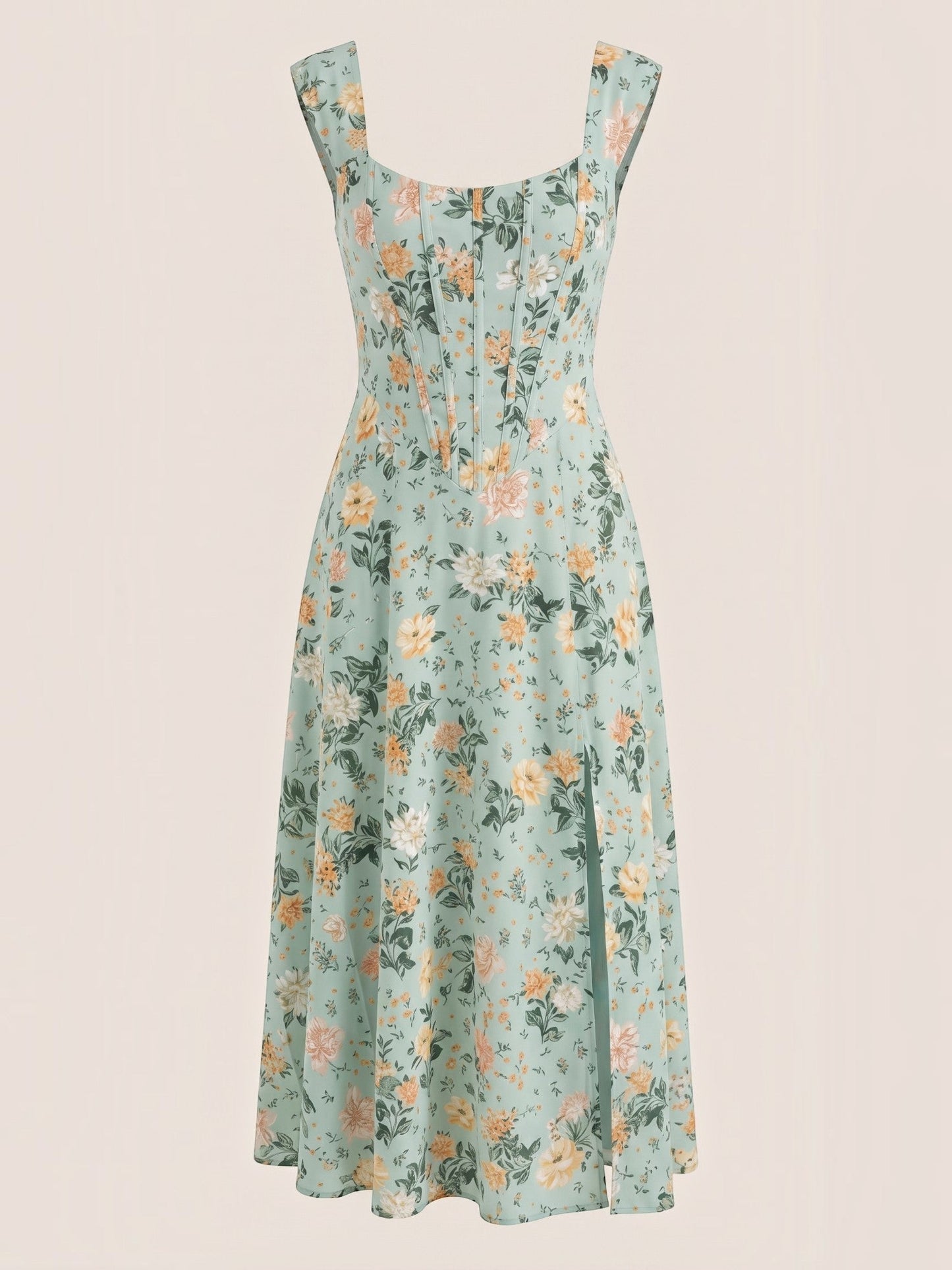 Women's Midi Summer Dress with Flowing Silhouette