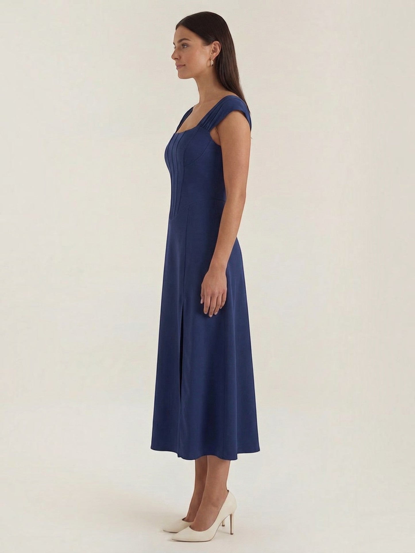 Women's Midi Summer Dress with Flowing Silhouette