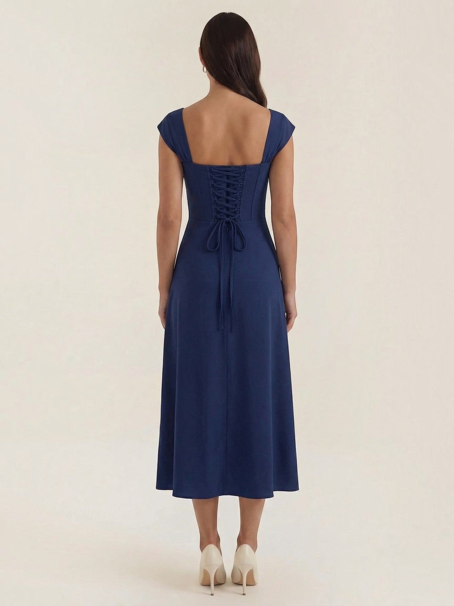 Women's Midi Summer Dress with Flowing Silhouette
