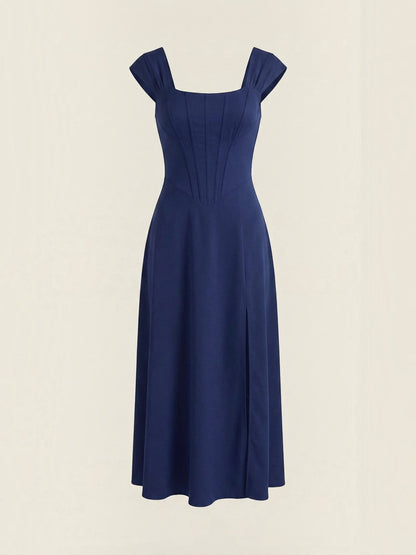 Women's Midi Summer Dress with Flowing Silhouette