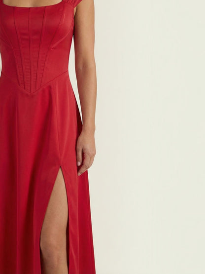 Women's Midi Summer Dress with Flowing Silhouette