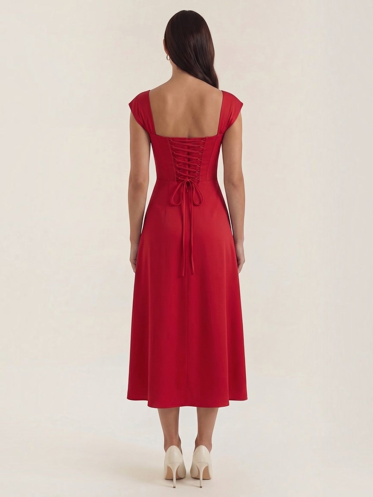 Women's Midi Summer Dress with Flowing Silhouette