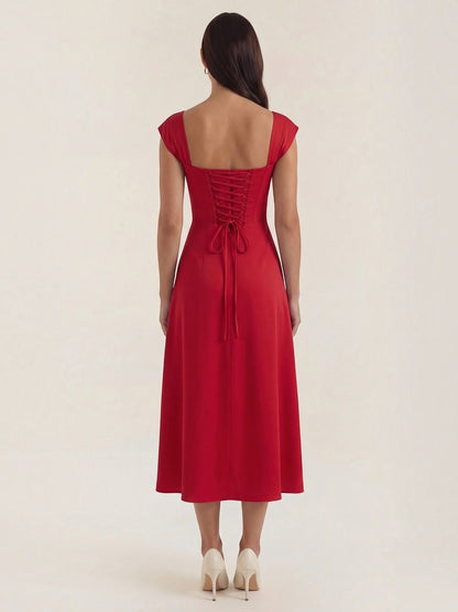 Women's Midi Summer Dress with Flowing Silhouette