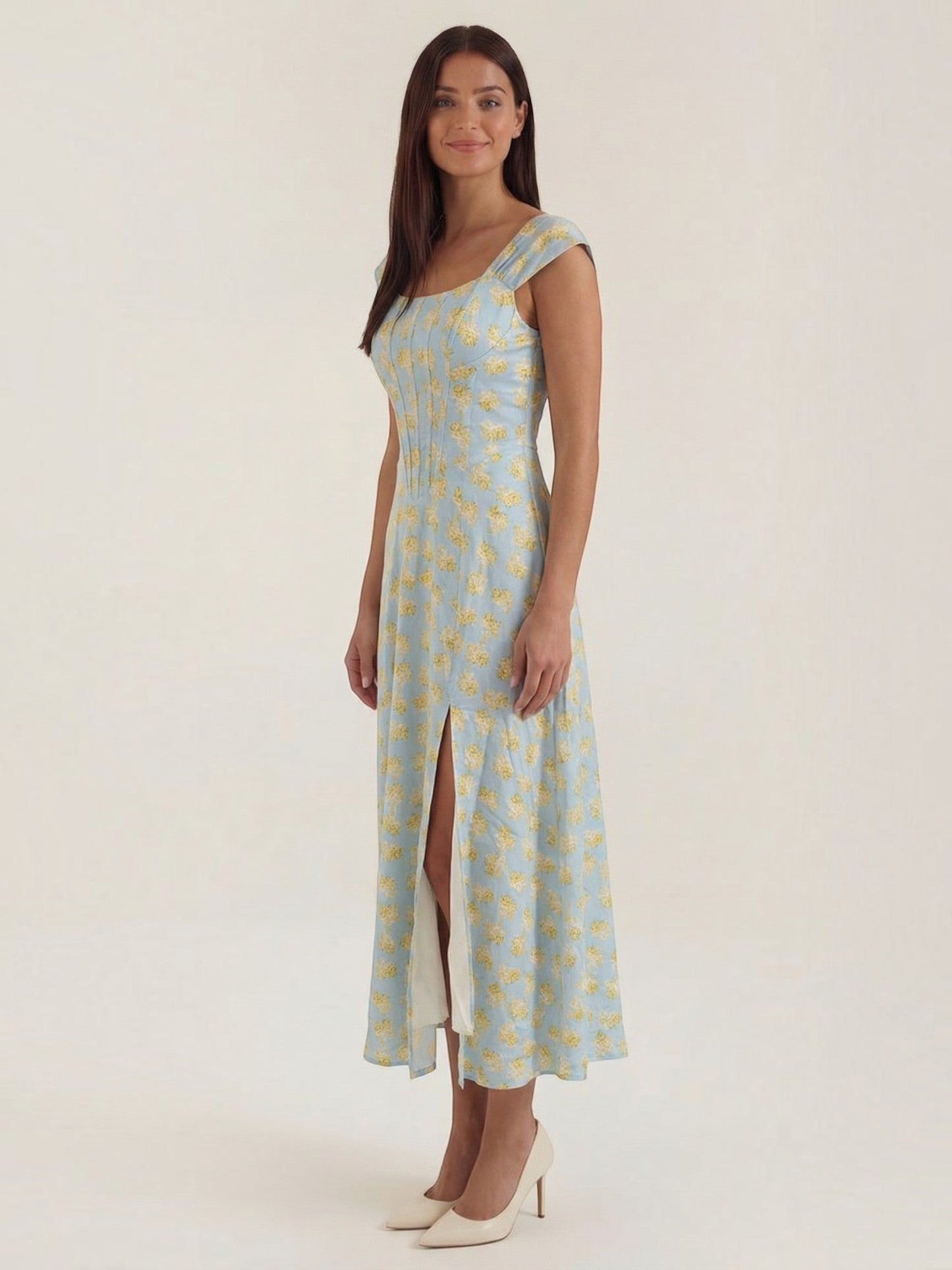 Women's Midi Summer Dress with Flowing Silhouette
