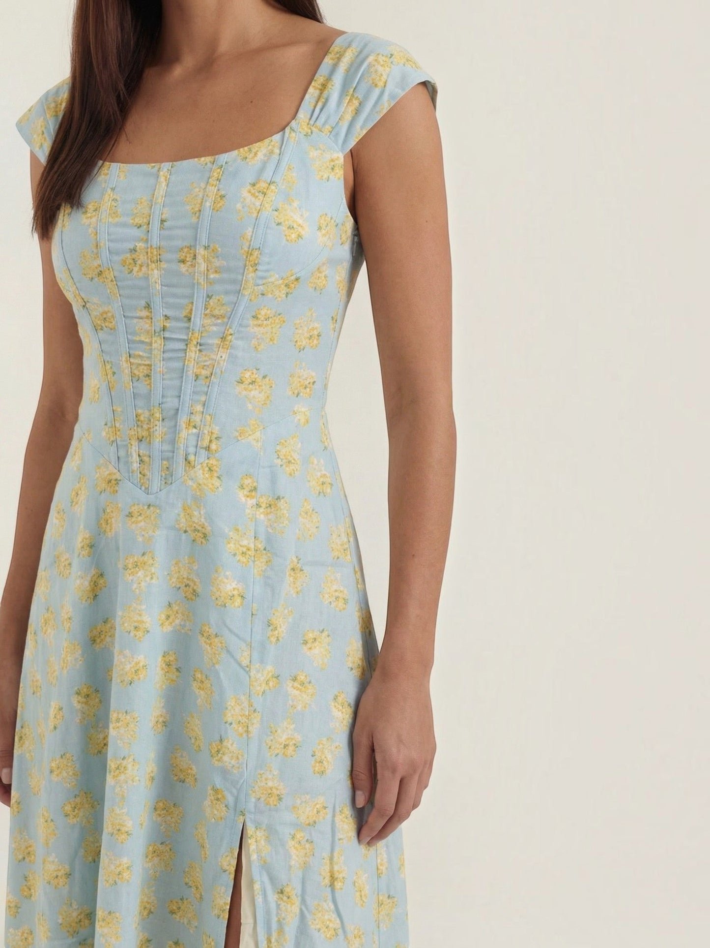 Women's Midi Summer Dress with Flowing Silhouette
