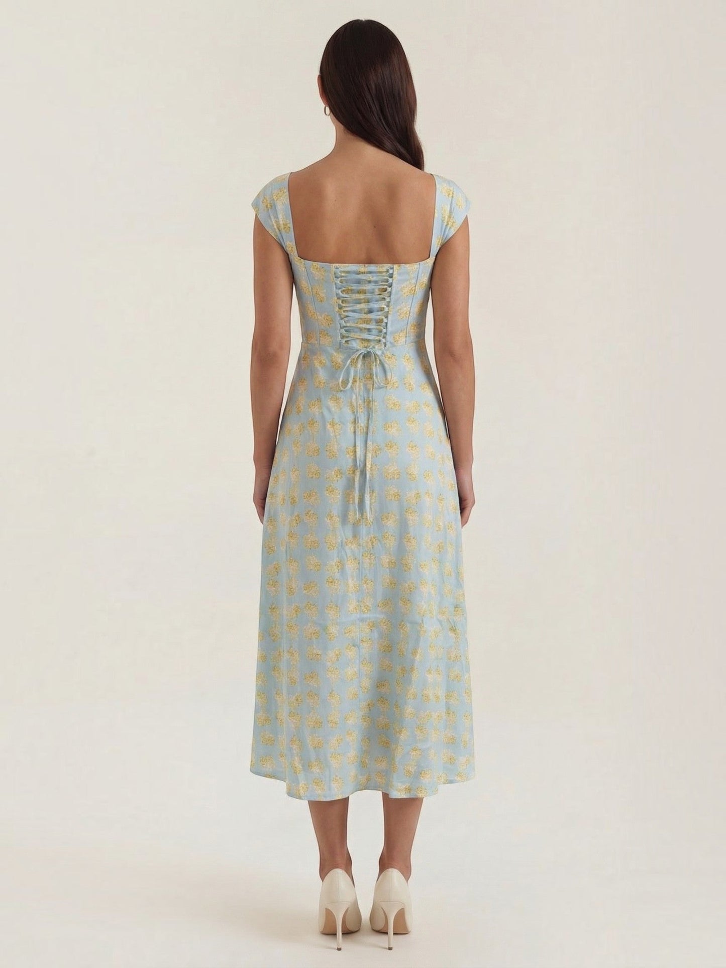 Women's Midi Summer Dress with Flowing Silhouette