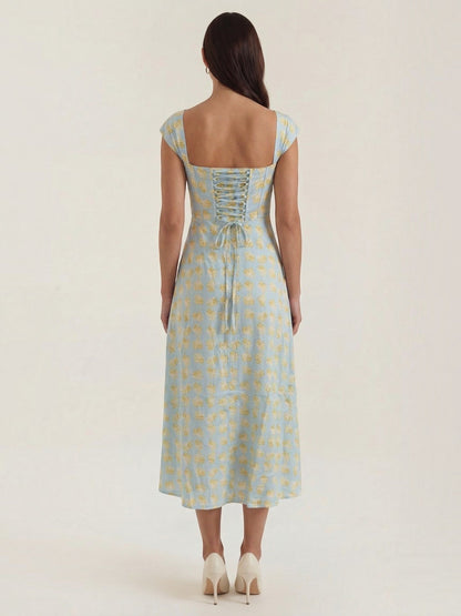 Women's Midi Summer Dress with Flowing Silhouette