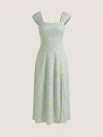 Women's Midi Summer Dress with Flowing Silhouette