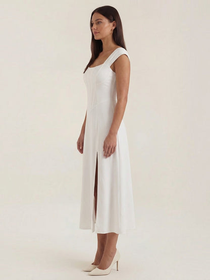 Women's Midi Summer Dress with Flowing Silhouette