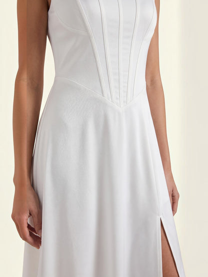 Women's Midi Summer Dress with Flowing Silhouette