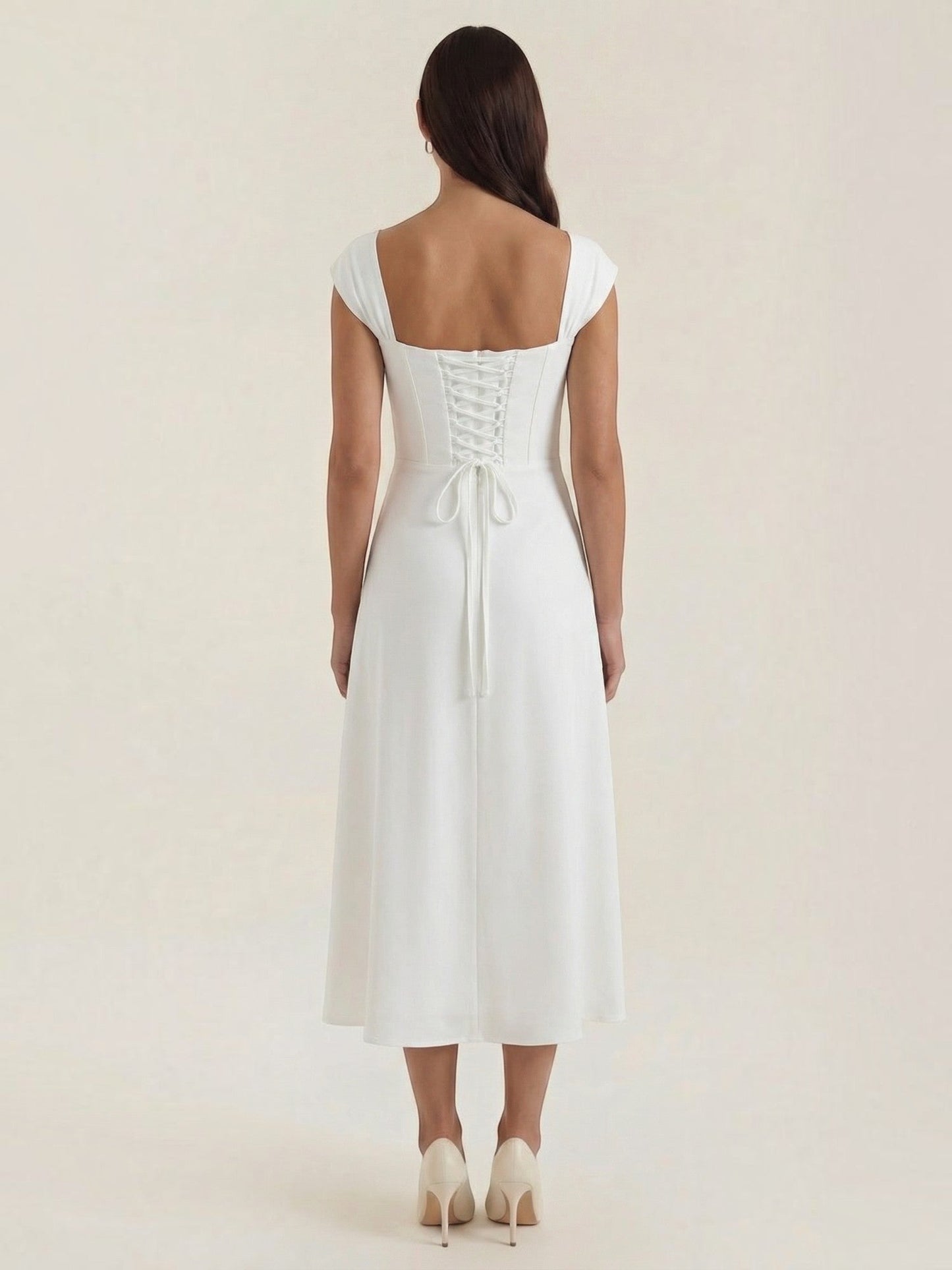 Women's Midi Summer Dress with Flowing Silhouette