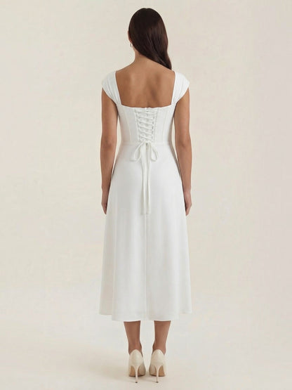Women's Midi Summer Dress with Flowing Silhouette