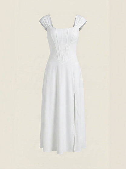 Women's Midi Summer Dress with Flowing Silhouette