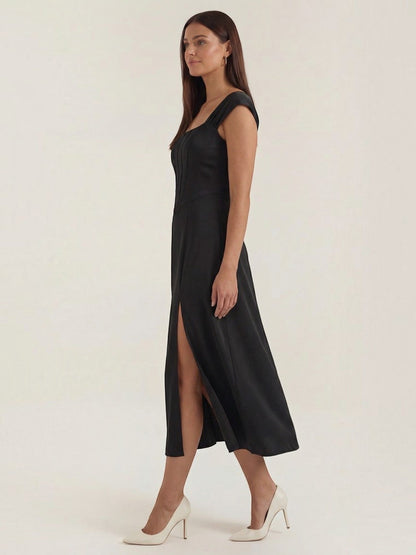 Women's Midi Summer Dress with Flowing Silhouette