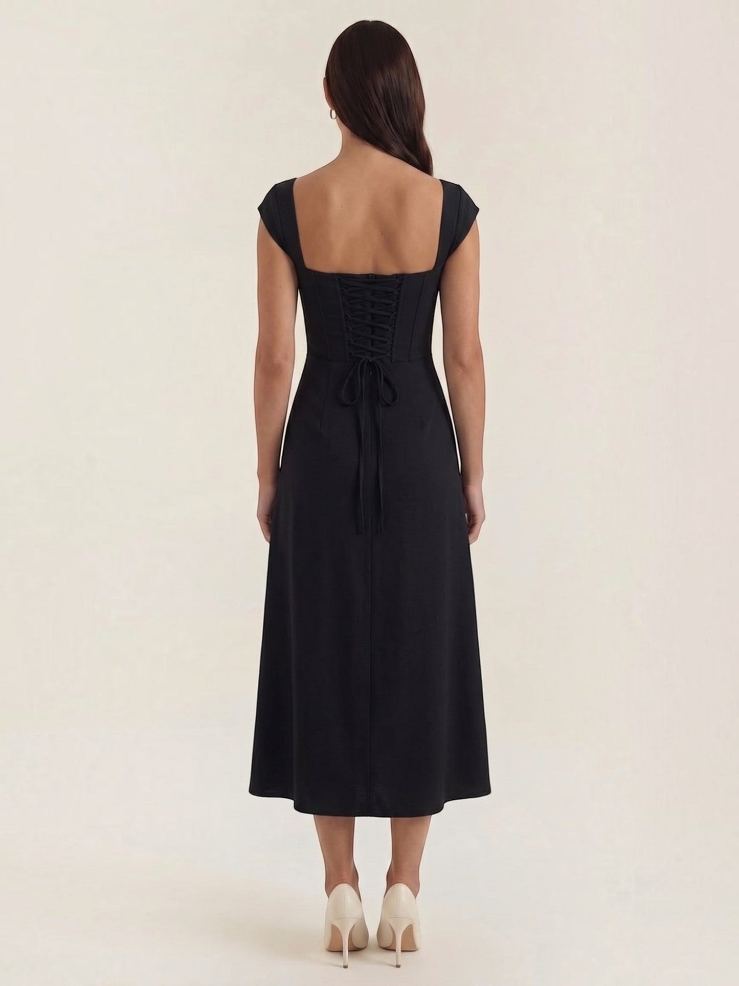 Women's Midi Summer Dress with Flowing Silhouette