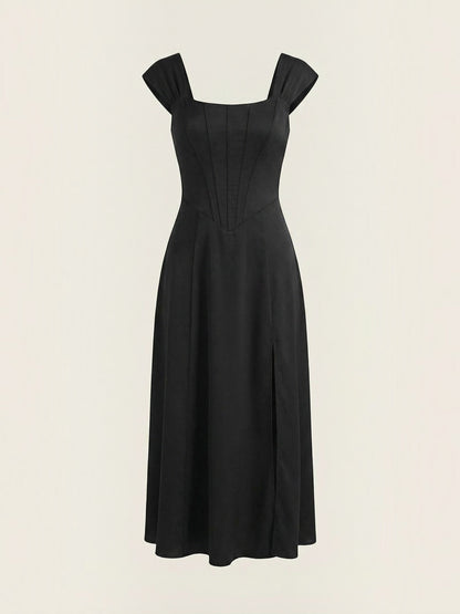 Women's Midi Summer Dress with Flowing Silhouette