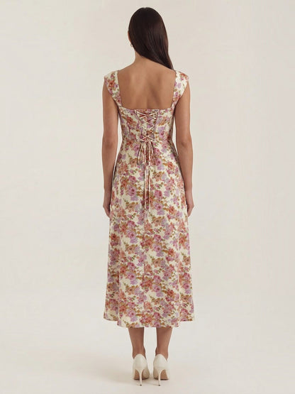 Women's Midi Summer Dress with Flowing Silhouette